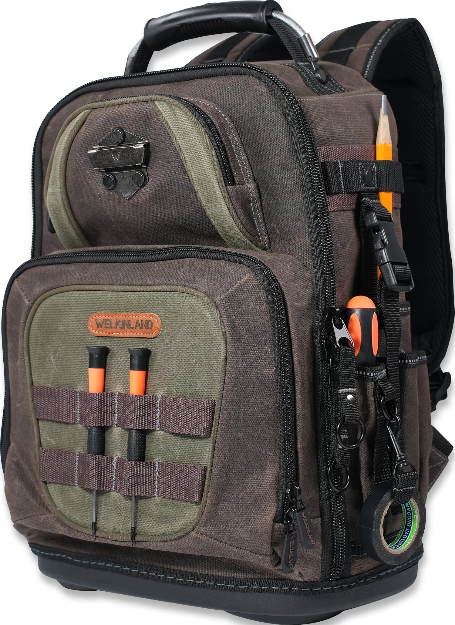 WELKINLAND 36-Pockets Electrician Backpack, Hard-Based HVAC